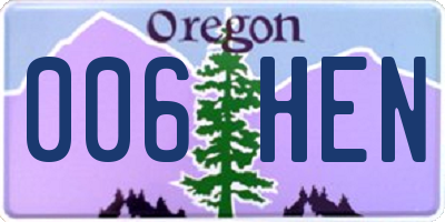 OR license plate 006HEN