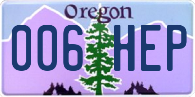 OR license plate 006HEP