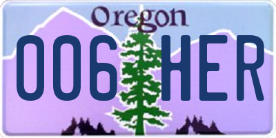 OR license plate 006HER