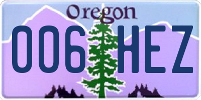 OR license plate 006HEZ
