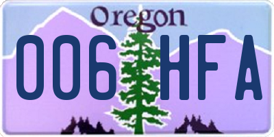 OR license plate 006HFA
