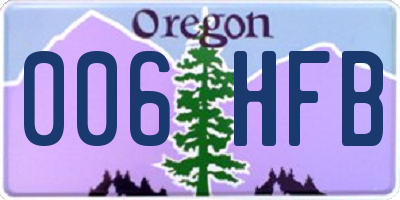 OR license plate 006HFB