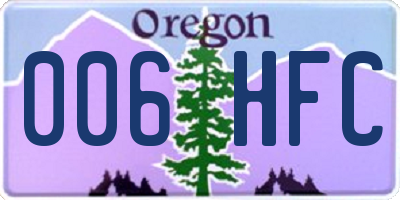 OR license plate 006HFC