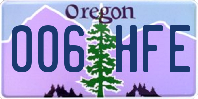 OR license plate 006HFE