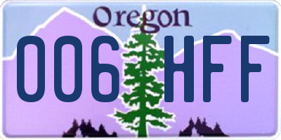 OR license plate 006HFF