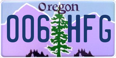 OR license plate 006HFG
