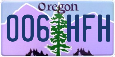 OR license plate 006HFH