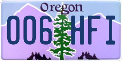 OR license plate 006HFI