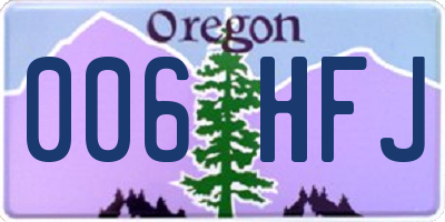 OR license plate 006HFJ