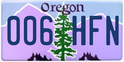 OR license plate 006HFN