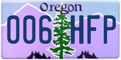 OR license plate 006HFP