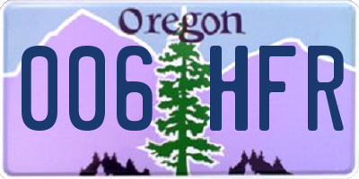 OR license plate 006HFR