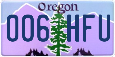 OR license plate 006HFU