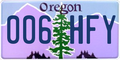 OR license plate 006HFY