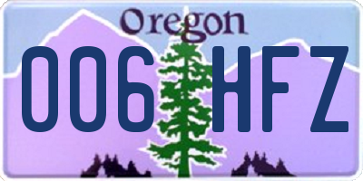 OR license plate 006HFZ