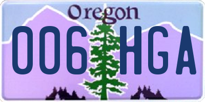 OR license plate 006HGA
