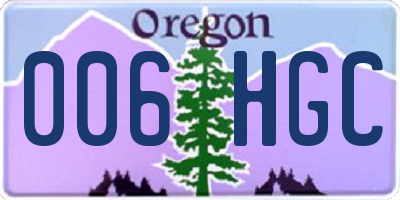 OR license plate 006HGC