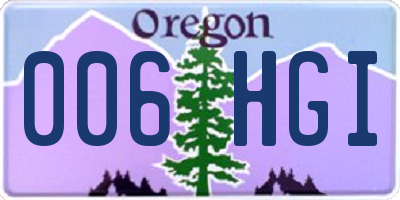 OR license plate 006HGI