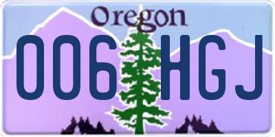 OR license plate 006HGJ