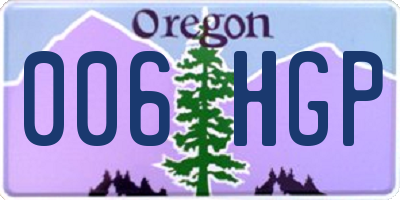 OR license plate 006HGP