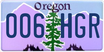 OR license plate 006HGR