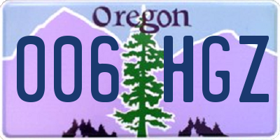 OR license plate 006HGZ