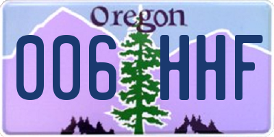 OR license plate 006HHF