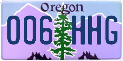 OR license plate 006HHG
