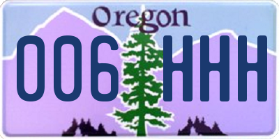 OR license plate 006HHH