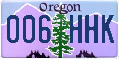 OR license plate 006HHK