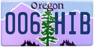 OR license plate 006HIB