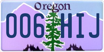 OR license plate 006HIJ