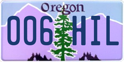 OR license plate 006HIL