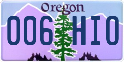 OR license plate 006HIO