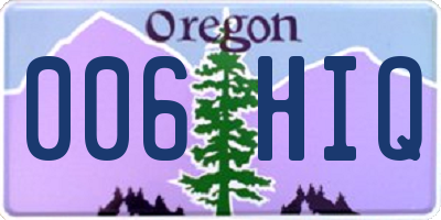 OR license plate 006HIQ