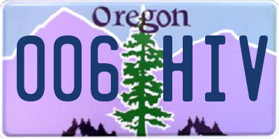OR license plate 006HIV