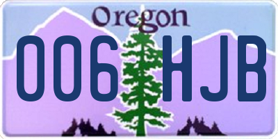 OR license plate 006HJB