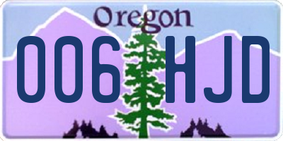 OR license plate 006HJD