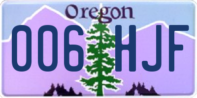 OR license plate 006HJF