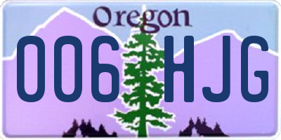 OR license plate 006HJG