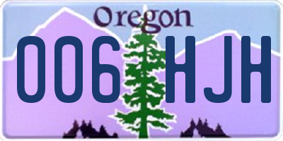 OR license plate 006HJH