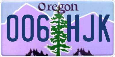 OR license plate 006HJK