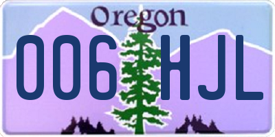 OR license plate 006HJL