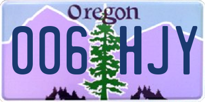 OR license plate 006HJY