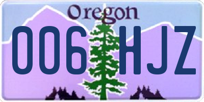OR license plate 006HJZ