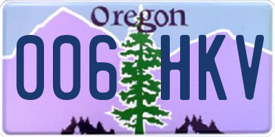 OR license plate 006HKV