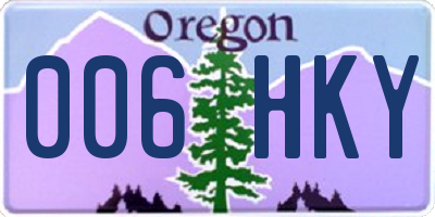 OR license plate 006HKY
