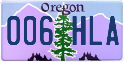 OR license plate 006HLA
