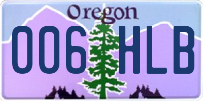 OR license plate 006HLB