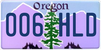 OR license plate 006HLD